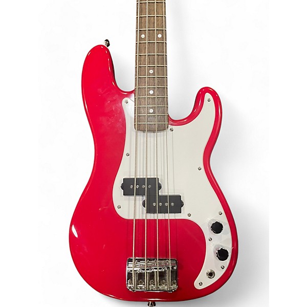 Used Squier MINI Red Electric Bass Guitar