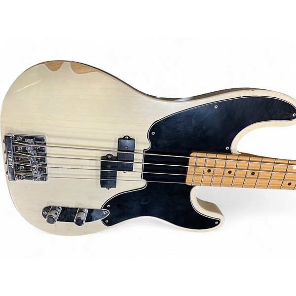 Used 2022 Fender Mike Dirnt Road Worn Precision Bass White Blonde Electric Bass Guitar