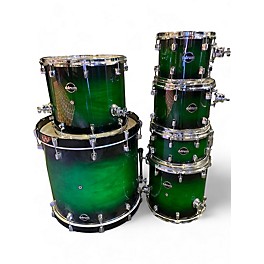 Used ddrum Used ddrum 6 Piece DOMINION BIRCH Ash Veneer Green Burst Drum Kit