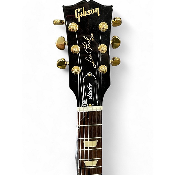 Used Gibson Les Paul Studio Gold Series Ebony Solid Body Electric Guitar