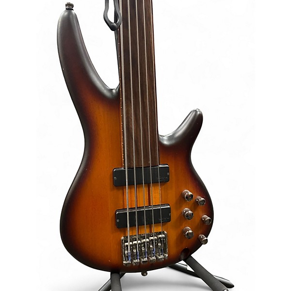 Used Ibanez Used 2017 Ibanez SRF705 Bass Workshop Fretless Soundgear  Brown Burst fLAT Electric Bass Guitar