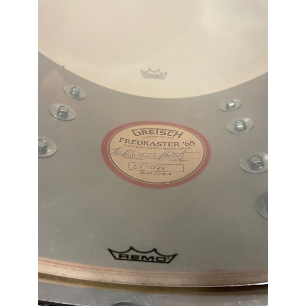 Used Gretsch Drums Used 2015 Gretsch Drums 7X14 FREDKASTER 65 VINTAGE WHITE WASH GLOSS Drum