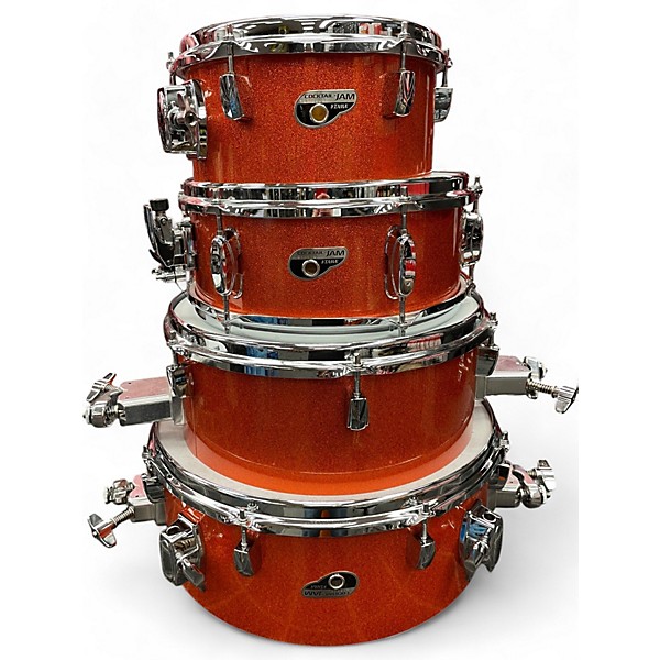 Used TAMA 4 Piece cocktail jam orange sparkle Drum Kit