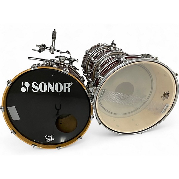 Used SONOR 5 Piece FORGE 3001 CHERRY RED Drum Kit