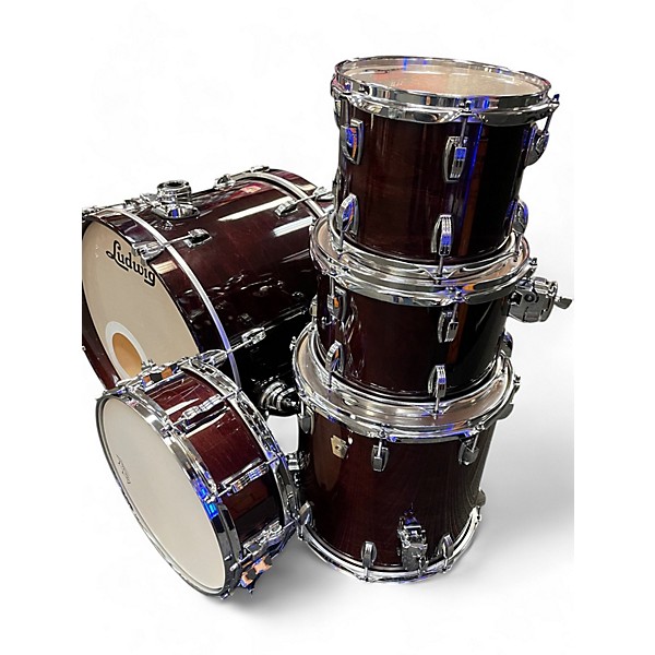 Used Ludwig Used Ludwig 5 Piece Classic Maple 5 pc Dark cherry stain Drum Kit