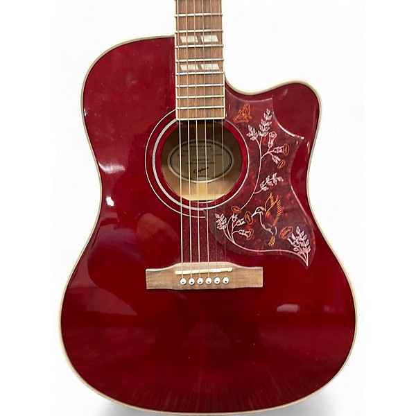 Used Epiphone Used Epiphone Hummingbird Wine Red Acoustic Guitar