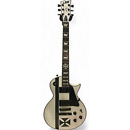 Used ESP LTD James Hetfield Signature Iron Cross Alpine White Solid Body Electric Guitar