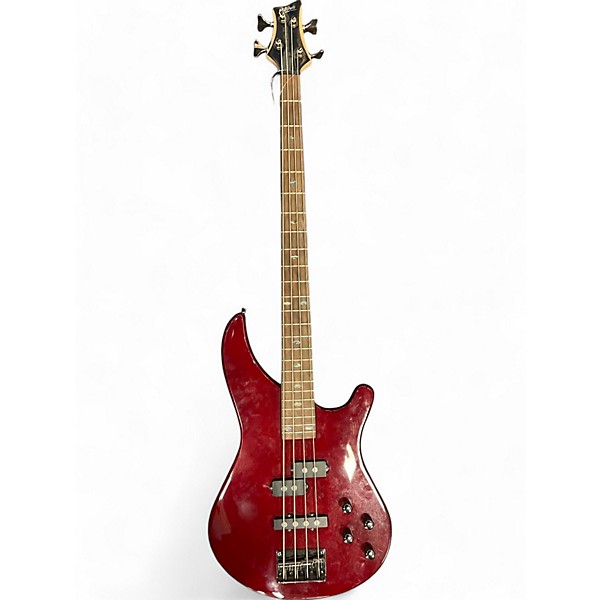 Used Mitchell MB200 Candy Red Burst Electric Bass Guitar