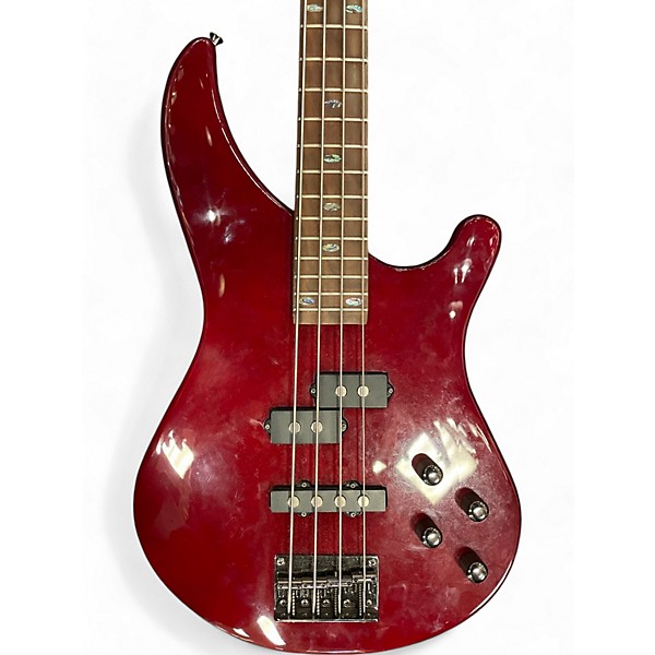 Used Mitchell MB200 Candy Red Burst Electric Bass Guitar