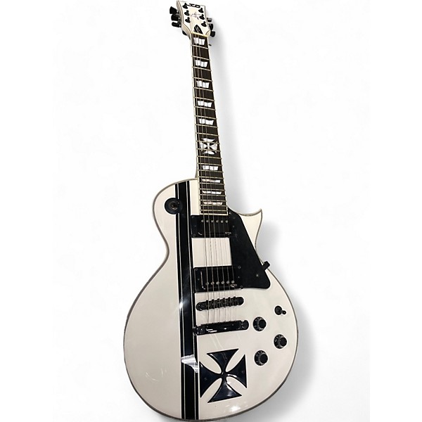 Used Esp Used Esp Ltd James Hetfield Signature Iron Cross Black And White Solid Body Electric