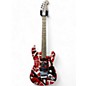 Used EVH Striped Series Frankie Red with Black and WHite STripes Solid Body Electric Guitar thumbnail