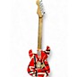 Used EVH Striped Series Frankie Red with Black and WHite STripes Solid Body Electric Guitar