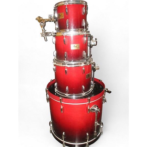 Used Pearl 4 Piece Session Custom Wine Red Fade Drum Kit
