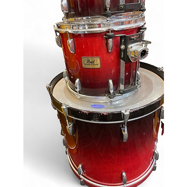Used Pearl 4 Piece Session Custom Wine Red Fade Drum Kit