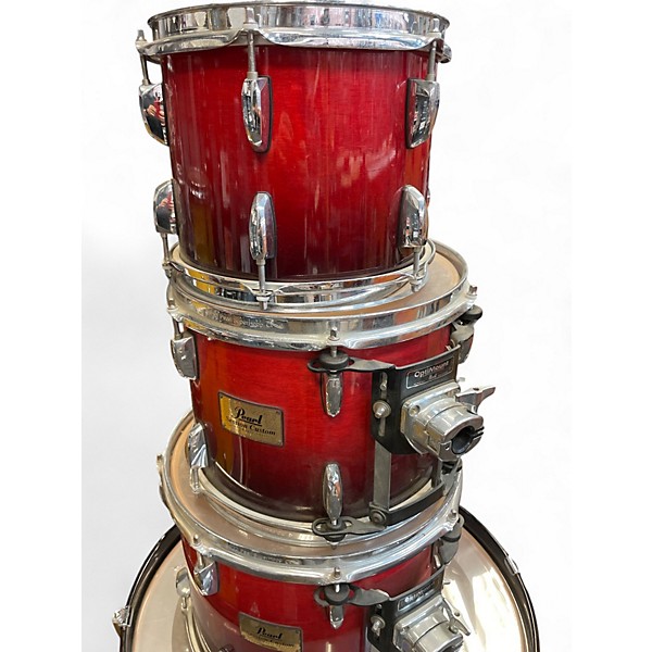Used Pearl 4 Piece Session Custom Wine Red Fade Drum Kit