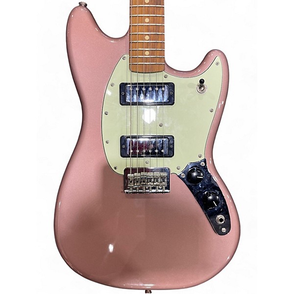 Used Fender Mustang Pink Solid Body Electric Guitar