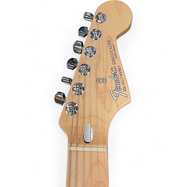 Used 2002 Fender Standard Stratocaster Black and White Solid Body Electric Guitar