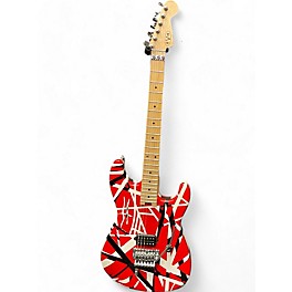 Used EVH Striped Series Red with Black and White Stripes Solid Body Electric Guitar