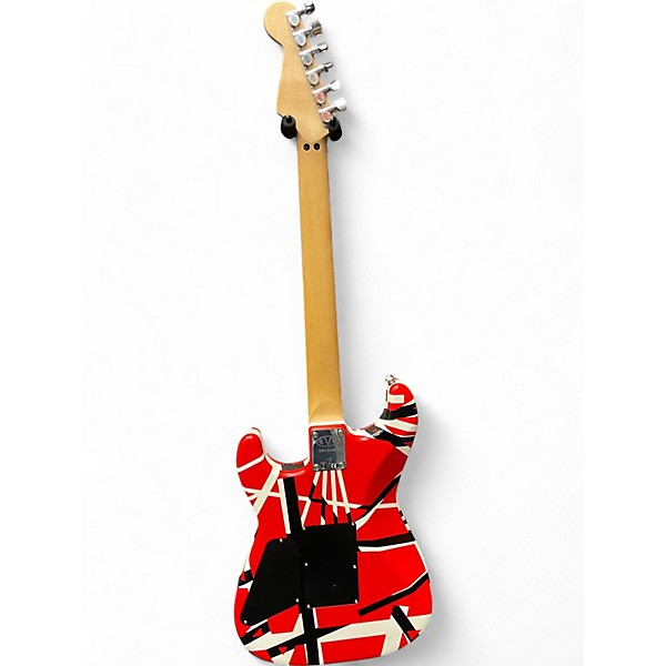 Used EVH Striped Series Red with Black and White Stripes Solid Body Electric Guitar