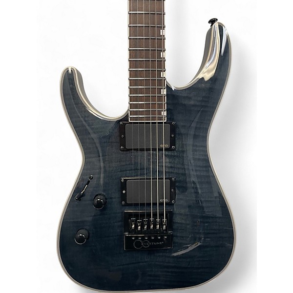 Used ESP LTD DELUXE MH1000ET SEE THRU BLACK Solid Body Electric Guitar