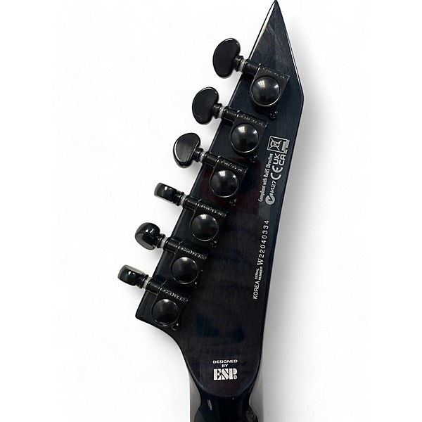 Used ESP LTD DELUXE MH1000ET SEE THRU BLACK Solid Body Electric Guitar