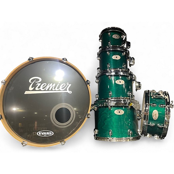 Used Premier 6 Piece Artist Birch Green Drum Kit