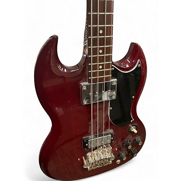 Used Burny EB3 Red Electric Bass Guitar