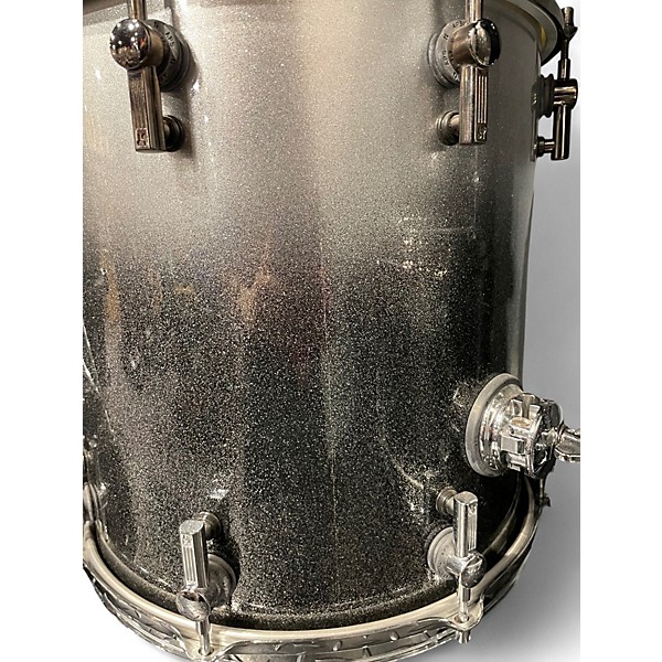 Used SONOR 4 Piece SQ2 Silver to Black Sparkle Fade Drum Kit