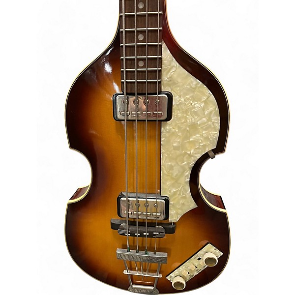 Used 2000s Hofner 1962 Re-Issue Honey Burst Electric Bass Guitar