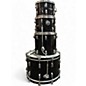 Vintage 1970s Pearl 4 Piece Wood-Fiberglass Black Drum Kit thumbnail