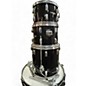 Vintage 1970s Pearl 4 Piece Wood-Fiberglass Black Drum Kit