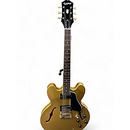 Used 2023 Epiphone ES335 Metallic Gold Hollow Body Electric Guitar