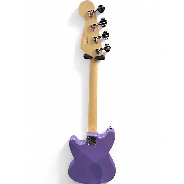 Used Squier Bronco Purple Electric Bass Guitar