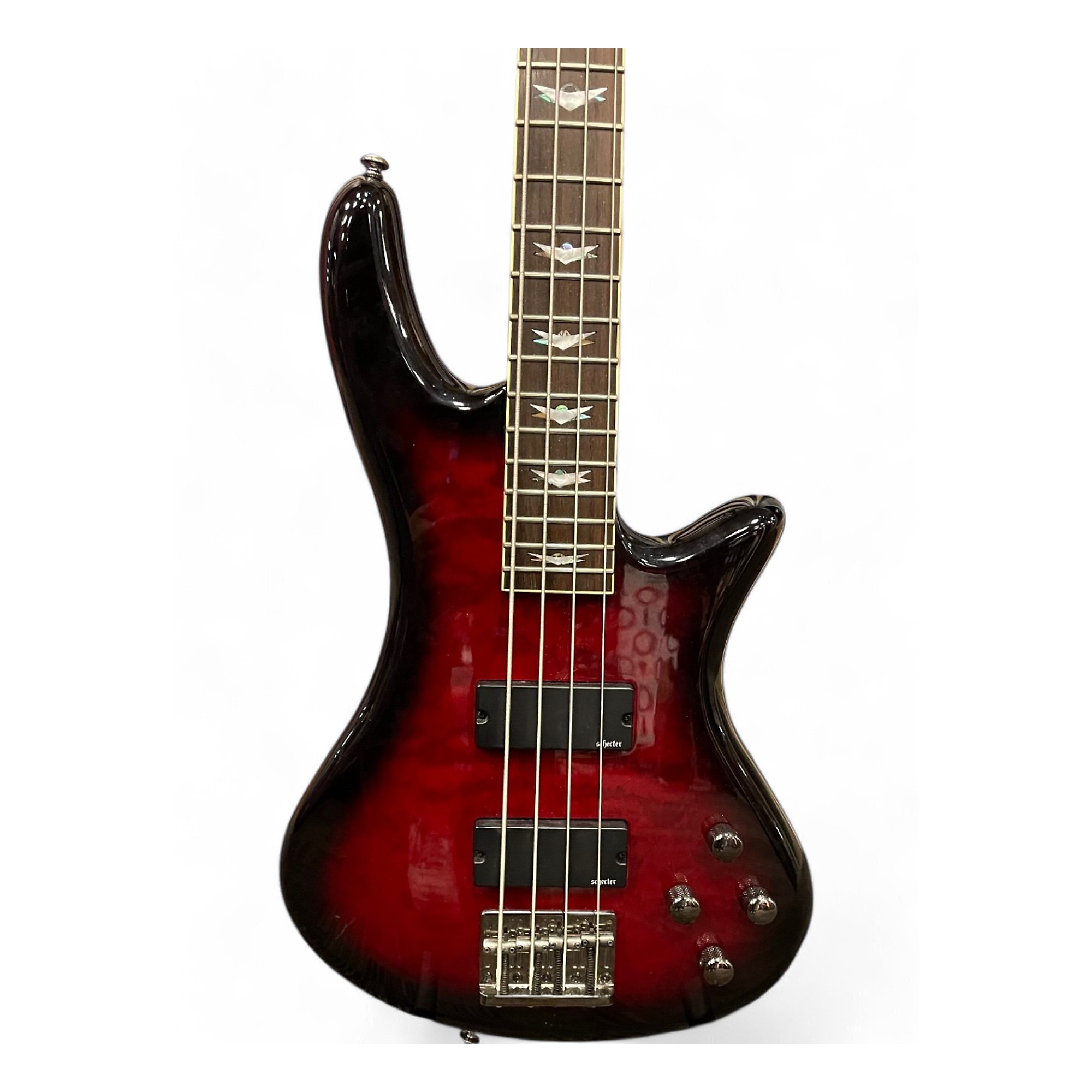 Used Schecter Guitar Research Used Schecter Guitar Research Stiletto  Diamond Series Red Electric Bass Guitar Red | Guitar Center