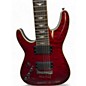 Used Schecter Guitar Research Omen 7 Left Handed Red Solid Body Electric Guitar