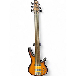 Used Ibanez SRF706 FRETLESS 6 STRING BASS BROWN BURST Electric Bass Guitar