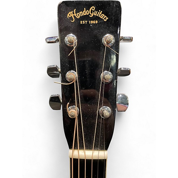 Used Hondo H-18B Black Acoustic Guitar