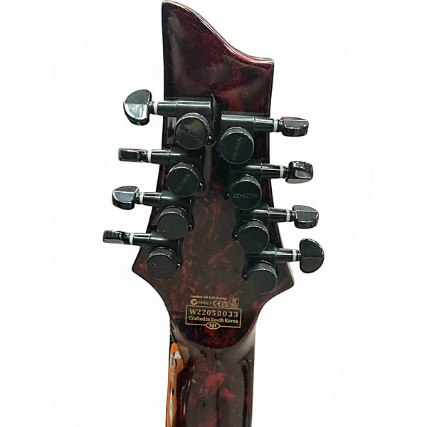 Used Schecter Guitar Research C-8 MS Silver Mountain  Blood Moon Solid Body Electric Guitar