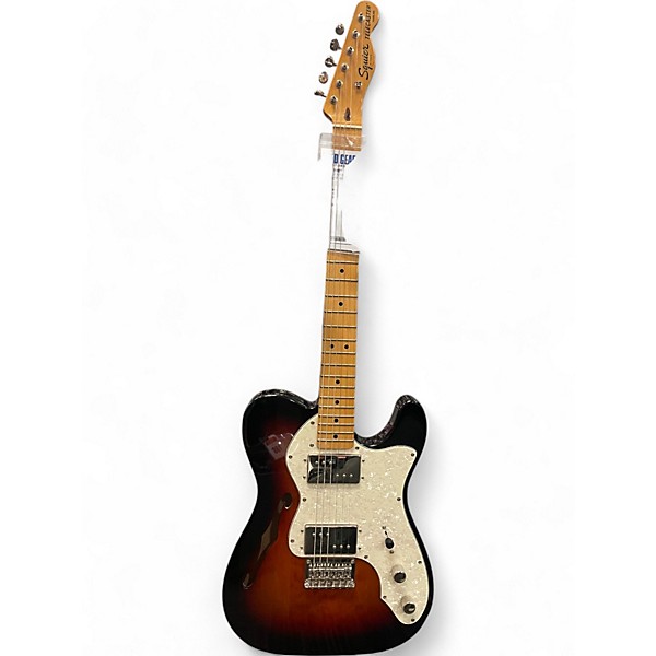 Used Squier Classic Vibe 70s Thinline Telecaster 3 Tone Sunburst Hollow Body Electric Guitar