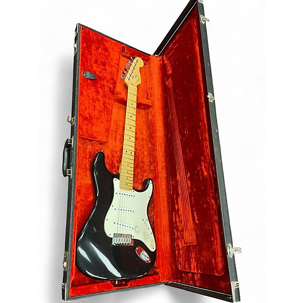 Vintage 1998 Fender American Standard Stratocaster Black Solid Body Electric Guitar