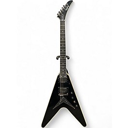 Used Epiphone Dave Mustaine Flying V Custom Metallic Black Solid Body Electric Guitar