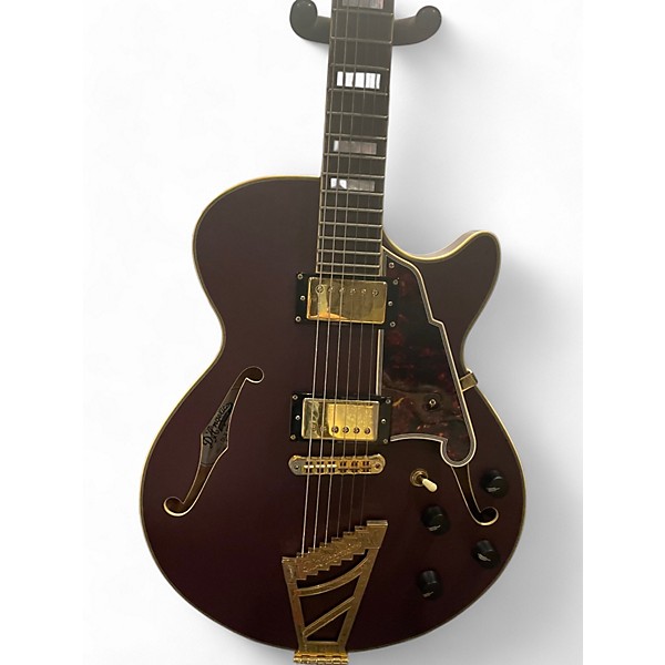 Used 2017 D'Angelico DLX SSTP Purple Hollow Body Electric Guitar