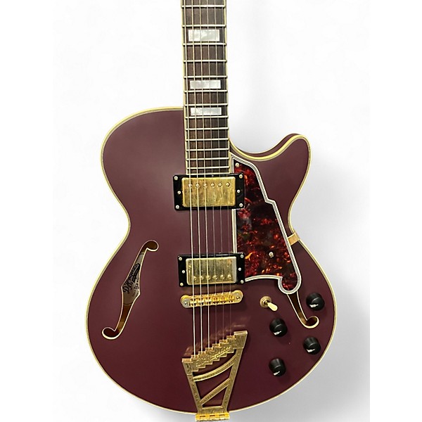 Used 2017 D'Angelico DLX SSTP Purple Hollow Body Electric Guitar