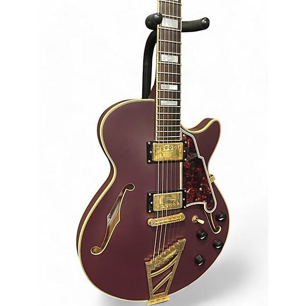 Used 2017 D'Angelico DLX SSTP Purple Hollow Body Electric Guitar