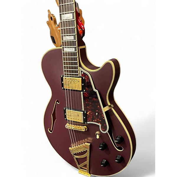 Used 2017 D'Angelico DLX SSTP Purple Hollow Body Electric Guitar