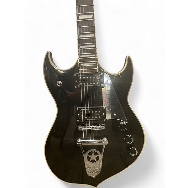 Used Silvertone KISS PAUL STANLEY SIGNATURE SILVERTONE SOVEREIGN Metallic Black Solid Body Electric Guitar