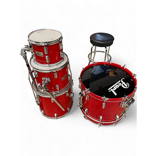 Used Pearl 4 Piece world series Candy Apple Red Drum Kit