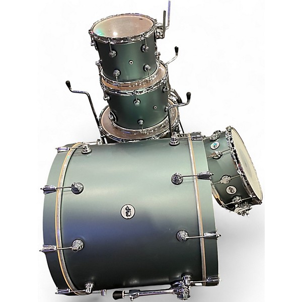 Used DW 5 Piece Design Series Satin sage metallic Drum Kit