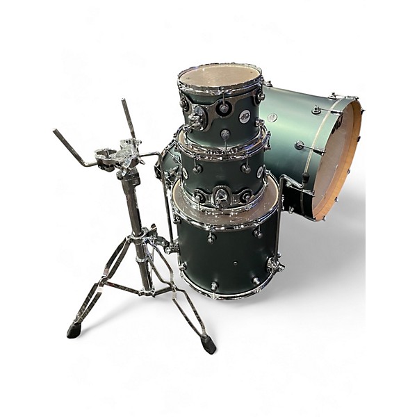 Used DW 5 Piece Design Series Satin sage metallic Drum Kit