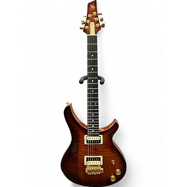 Used Victor Baker DDC AMBER FLAME Solid Body Electric Guitar
